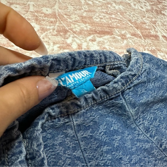 Denim Floral Printed Flare Skirt - Picture 5 of 7